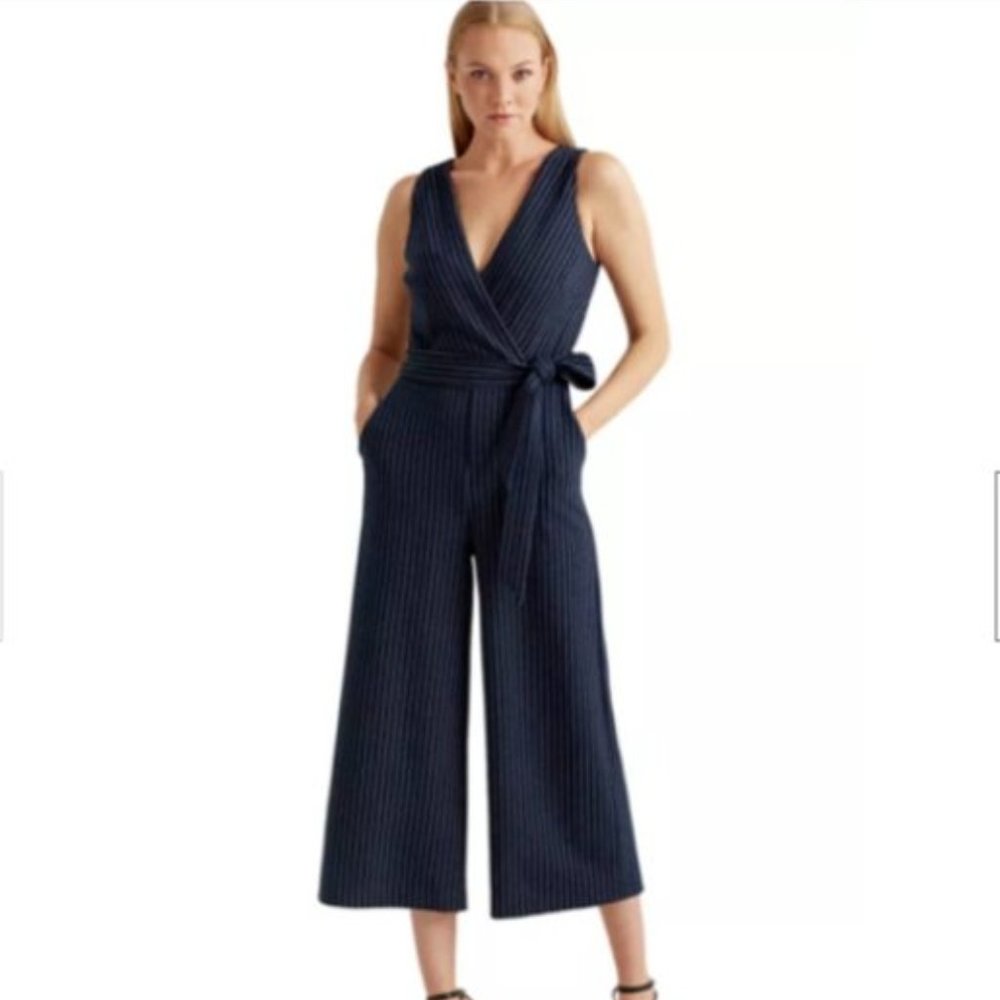 Lauren Ralph Lauren Pinstripe Wide-Leg Jumpsuit